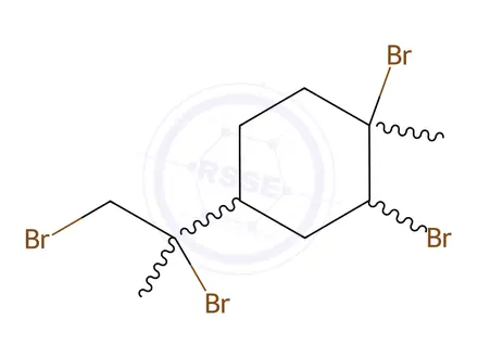 Chemical structure of Cyclohexane, 1,2-dibromo-4-(1,2-dibromo-1-methylethyl)-1-methyl-