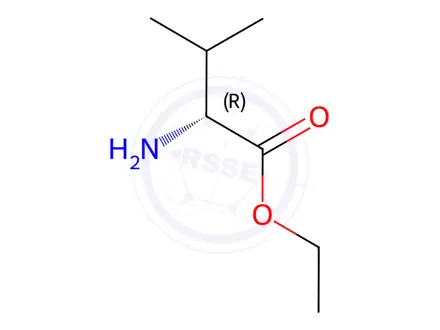 Chemical structure of D-Valine Ethyl Ester Hydrochloride