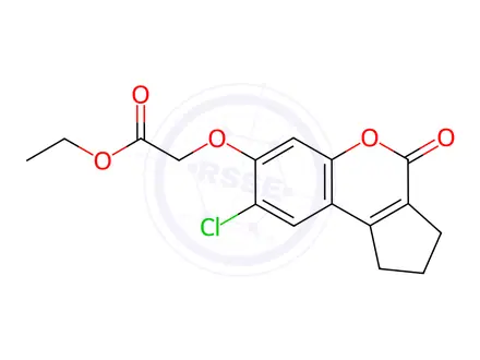 Chemical structure of ethyl 2-((8-chloro-4-oxo-1,2,3,4-tetrahydrocyclopenta[c]chromen-7-yl)oxy)acetate