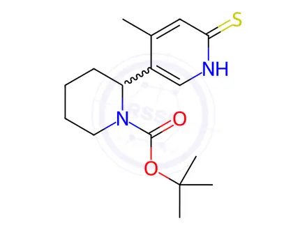 Chemical structure of Tert-butyl 2-(4-methyl-6-thioxo-1,6-dihydropyridin-3-yl)piperidine-1-carboxylate
