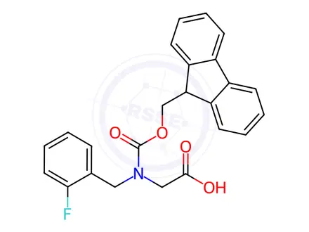 Chemical structure of Glycine, N-[(9H-fluoren-9-ylmethoxy)carbonyl]-N-[(2-fluorophenyl)methyl]-