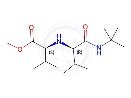 Chemical structure of L-Valine, N-[1-[[(1,1-dimethylethyl)amino]carbonyl]-2-methylpropyl]-, methyl ester, (R)-(9CI)
