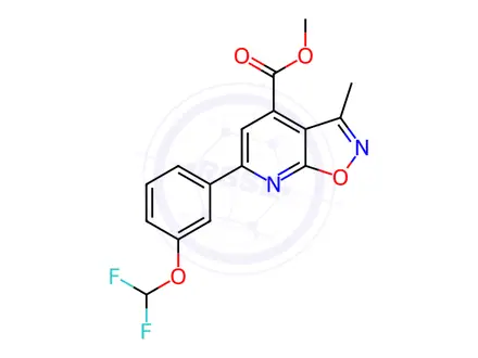 Chemical structure of Methyl 6-(3-(difluoromethoxy)phenyl)-3-methylisoxazolo[5,4-b]pyridine-4-carboxylate