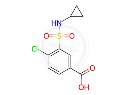 Chemical structure of 4-Chloro-3-(cyclopropylsulfamoyl)benzoic Acid