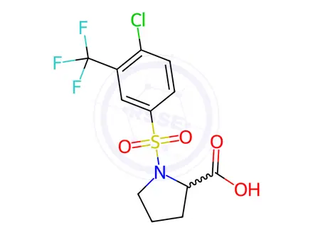 Chemical structure of ((4-Chloro-3-(trifluoromethyl)phenyl)sulfonyl)proline