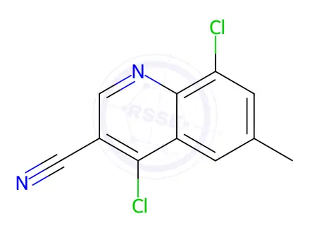 Chemical structure of 4,8-Dichloro-6-methylquinoline-3-carbonitrile