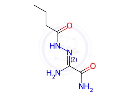 Chemical structure of Butanoic acid, 2-(2-amino-1-imino-2-oxoethyl)hydrazide