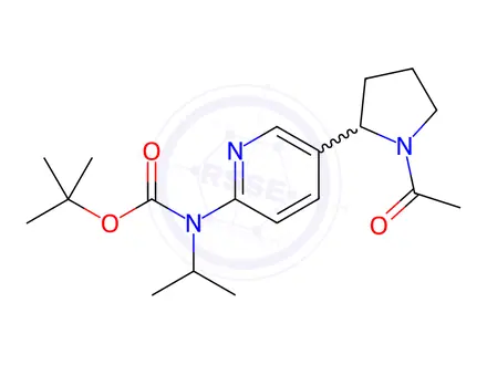 Chemical structure of tert-Butyl (5-(1-acetylpyrrolidin-2-yl)pyridin-2-yl)(isopropyl)carbamate