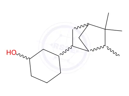 Chemical structure of Cyclohexanol, 3-(5,5,6-trimethylbicyclo(2.2.1)hept-2-yl)-