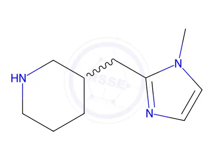Chemical structure of 3-(1-Methyl-1H-imidazol-2-ylmethyl)-piperidine dihydrochloride