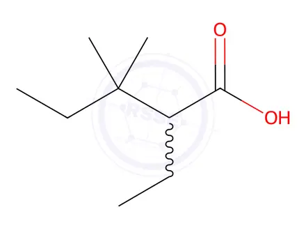 Chemical structure of Pentanoic acid, 2-ethyl-3,3-dimethyl-