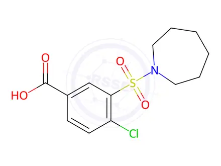 Chemical structure of 4-Chloro-3-[(hexahydro-1H-azepin-1-yl)sulfonyl]benzoic acid