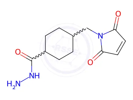 Chemical structure of 4-(Mleimidomethyl)cyclohexane-1-carboxyl-hydrazide Trifluoroacetic Acid