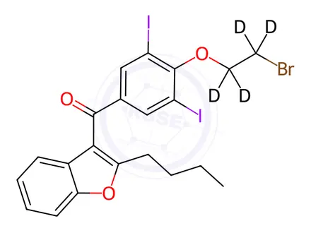 Chemical structure of 2-n-Butyl-4-[(2-bromoethoxy-d4)-3,5-diiodobenzoyl]benzofuran