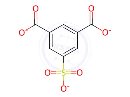 Chemical structure of 1,3-Benzenedicarboxylic acid, 5-sulfo-, platinum complex (9CI)
