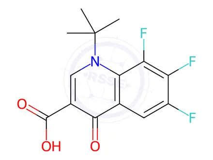Chemical structure of 1-(1,1-Dimethylethyl)-6,7,8-trifluoro-1,4-dihydro-4-oxo-3-quinolinecarboxylic Acid