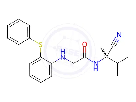 Chemical structure of N-(2-Cyano-3-methylbutan-2-yl)-2-((2-(phenylthio)phenyl)amino)acetamide
