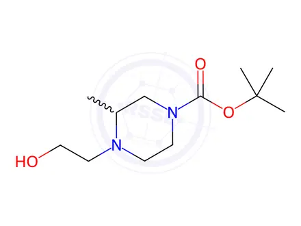 Chemical structure of tert-Butyl 4-(2-hydroxyethyl)-3-methylpiperazine-1-carboxylate