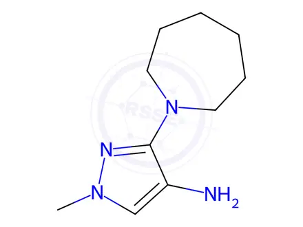 Chemical structure of 3-azepan-1-yl-1-methyl-1H-pyrazol-4-amine