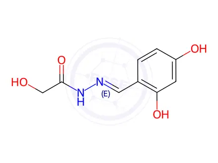 Chemical structure of Acetic acid, hydroxy-, [(2,4-dihydroxyphenyl)methylene]hydrazide (9CI)