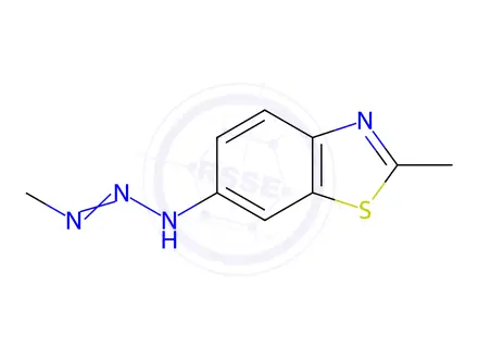 Chemical structure of Benzothiazole, 2-methyl-6-(3-methyl-2-triazeno)-(8CI)