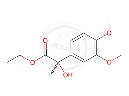 Chemical structure of Lactic acid, 2-(3,4-dimethoxyphenyl)-, ethyl ester