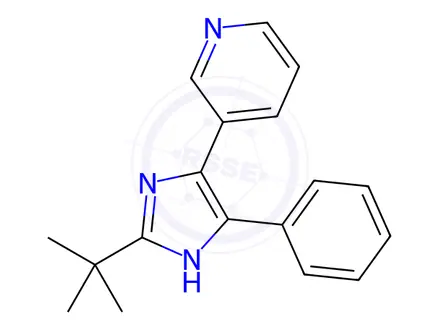 Chemical structure of 2-tert-butyl-4(5)-phenyl-5(4)-(3-pyridyl)imidazole