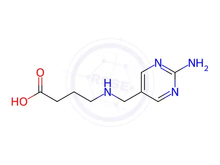Chemical structure of Butanoic acid, 4-[[(2-amino-5-pyrimidinyl)methyl]amino]-(9CI)
