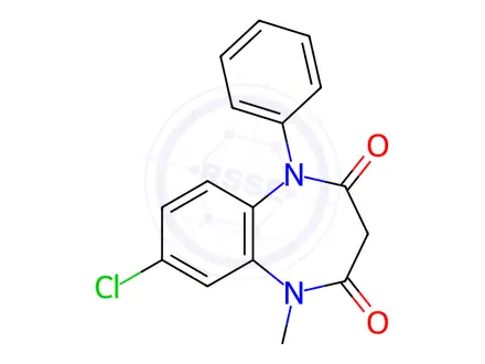 Chemical structure of Clobazam impurity 1