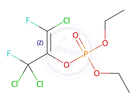 Chemical structure of Phosphoric acid 2-chloro-1-(dichlorofluoromethyl)-2-fluoroethenyldiethyl ester