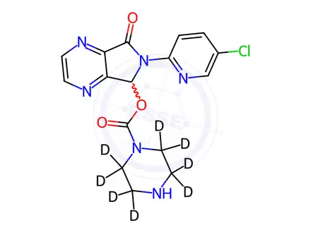 Chemical structure of N-Desmethyl Zopiclone-d8 Hydrochloride