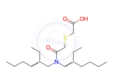 Chemical structure of Acetic acid, 2-[[2-[bis(2-ethylhexyl)amino]-2-oxoethyl]thio]-