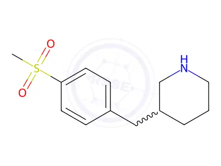 Chemical structure of Piperidine, 3-[[4-(methylsulfonyl)phenyl]methyl]-