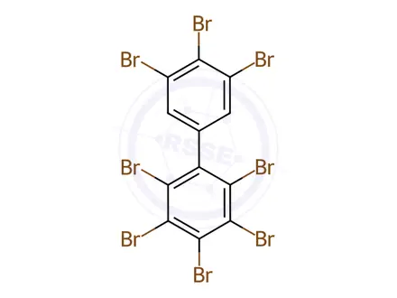 Chemical structure of PBB 205 in nonane