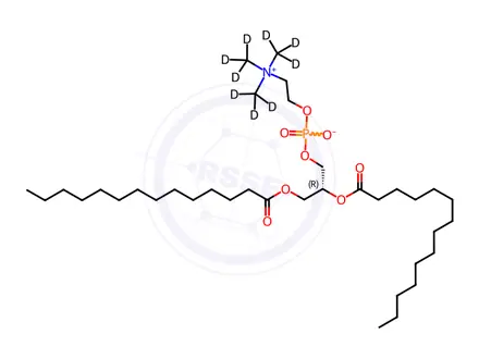 Chemical structure of DMPC-D9 (Dimyristoyl phosphatidylcholine-D9)