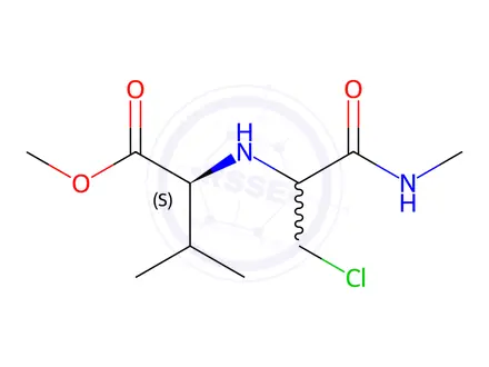 Chemical structure of L-Valine, N-[1-(chloromethyl)-2-(methylamino)-2-oxoethyl]-, methyl ester (9CI)