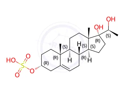 Chemical structure of Progesterone Impurity 10 (3β, 20S)-Pregn-5-ene-3,17,20-triol Sulfate)