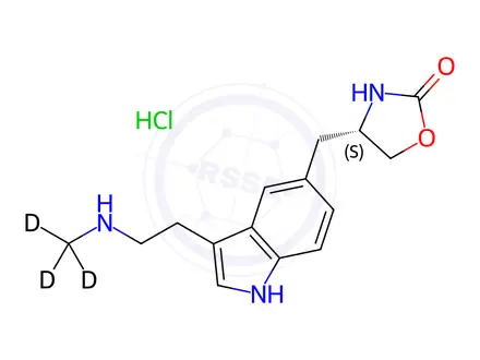 Chemical structure of N-Desmethyl Zolmitriptan-d3 Hydrochloride