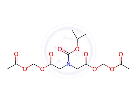 Chemical structure of Glycine, N-[2-[(acetyloxy)methoxy]-2-oxoethyl]-N-[(1,1-dimethylethoxy)carbonyl]-, (acetyloxy)methyl ester