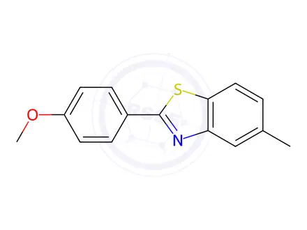 Chemical structure of Benzothiazole, 2-(4-Methoxyphenyl)-5-Methyl-