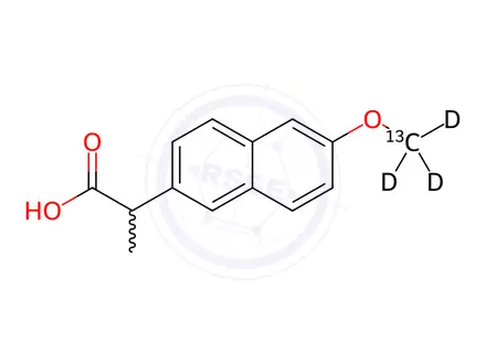 Chemical structure of Naproxen-13C,d3