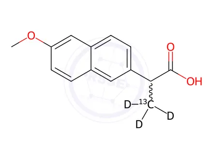 Chemical structure of rac-Naproxen-13C,d3