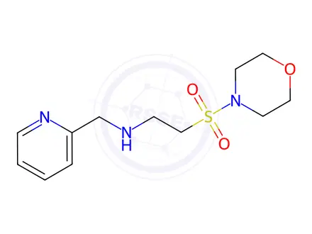 Chemical structure of 2-Pyridinemethanamine, N-[2-(4-morpholinylsulfonyl)ethyl]-