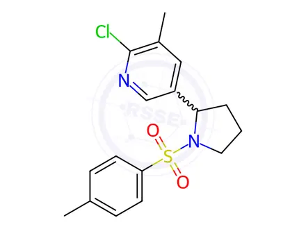 Chemical structure of 2-Chloro-3-methyl-5-(1-tosylpyrrolidin-2-yl)pyridine