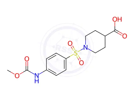 Chemical structure of 1-((4-((Methoxycarbonyl)amino)phenyl)sulfonyl)piperidine-4-carboxylic acid