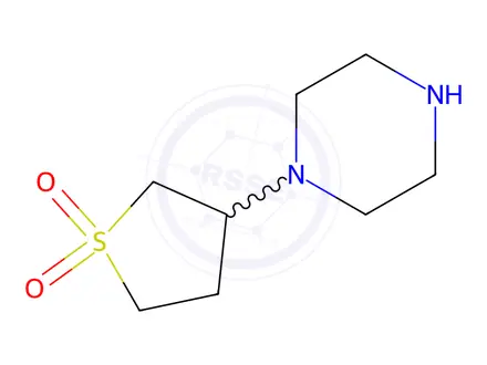 Chemical structure of 1-(1,1-dioxidotetrahydrothien-3-yl)piperazine dihydrochloride