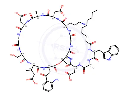 Chemical structure of Daptomycin 2-D-Alanine Analog
