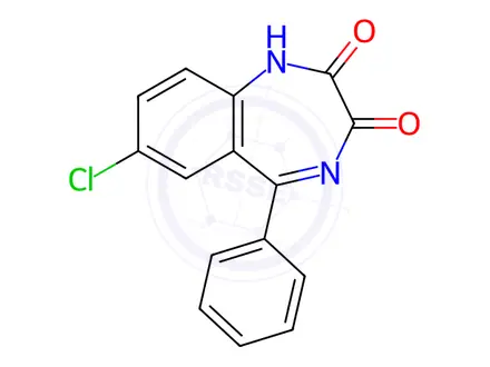 Chemical structure of Oxazepam 2,3-Dione impurity