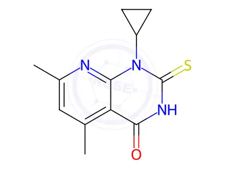 Chemical structure of 1-Cyclopropyl-2-mercapto-5,7-dimethylpyrido[2,3-d]pyrimidin-4(1h)-one