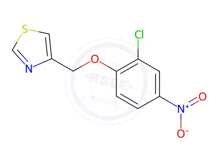 Chemical structure of Thiazole, 4-[(2-chloro-4-nitrophenoxy)methyl]-